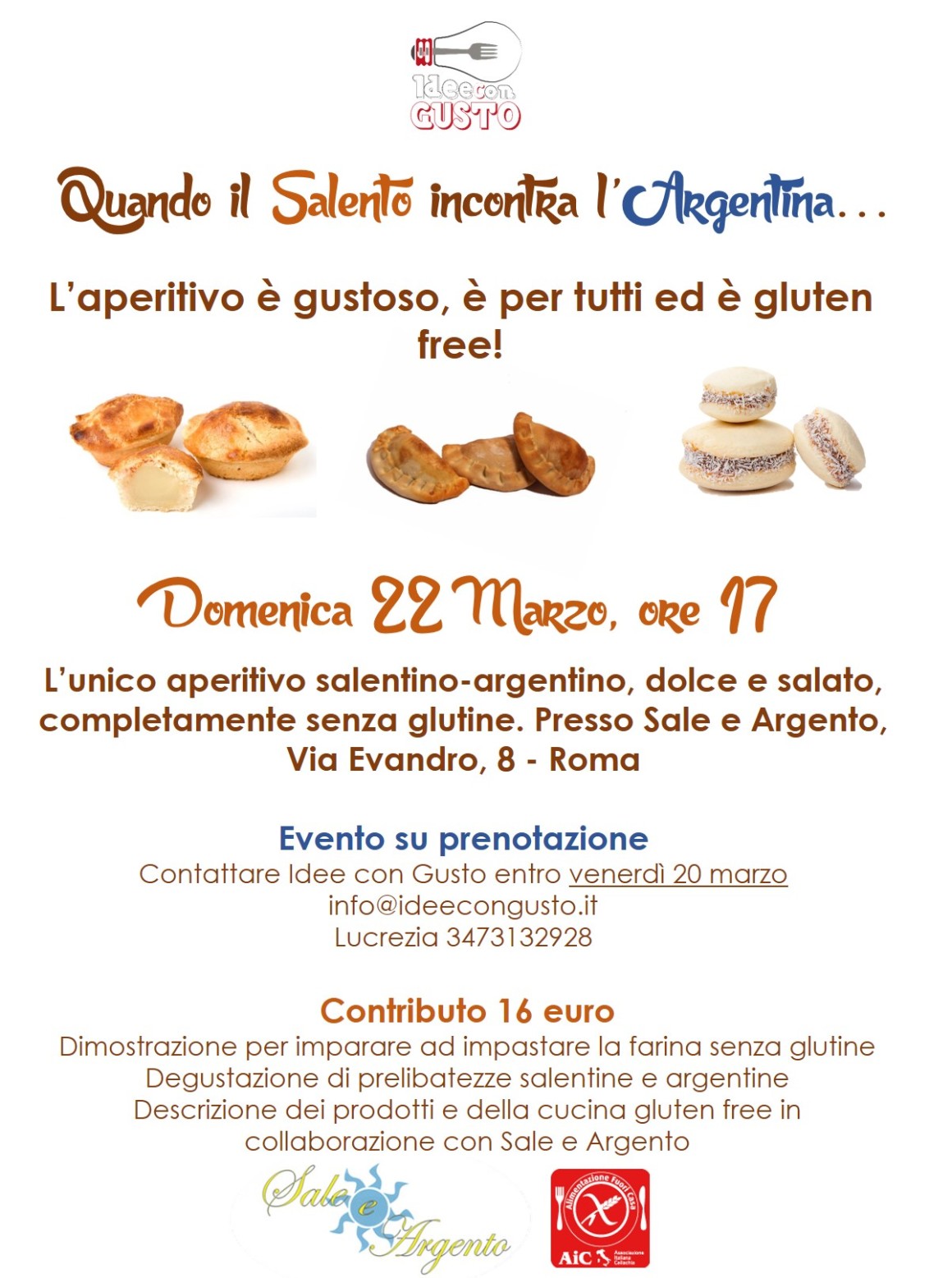 Degustazione 22 marzo salentina-argentina gluten free